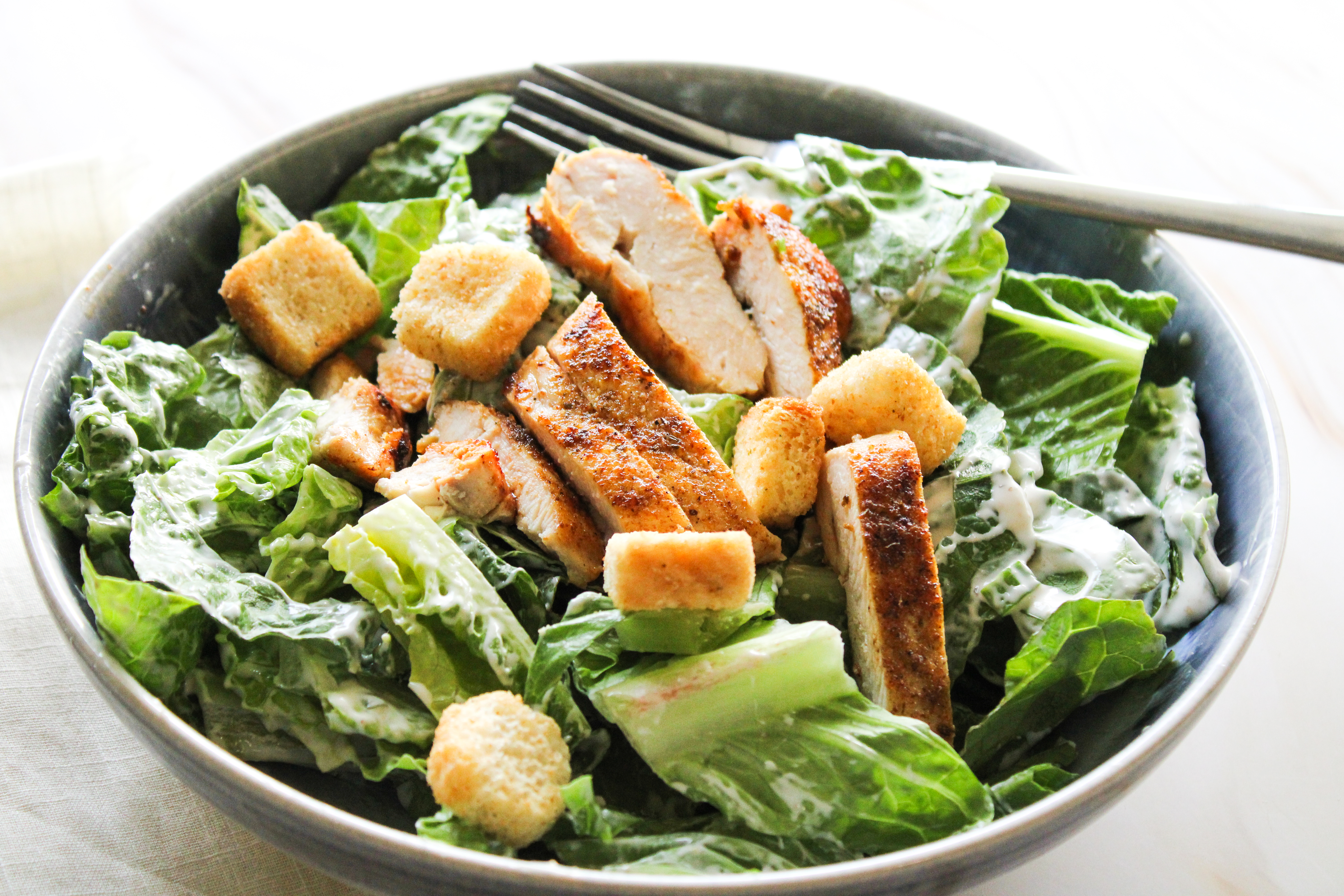 blackened chicken Caesar salad